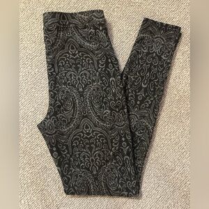 Abercrombie & Fitch Winter Leggings M Paisley Printed Pants Warm